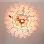 Aurora Chandelier Pink Droplet Murano Glass Diamond Pattern Waterfall