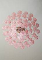 Aurora Chandelier Pink Droplet Murano Glass Diamond Pattern Waterfall