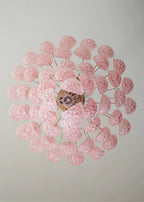 Aurora Chandelier Pink Droplet Murano Glass Diamond Pattern Waterfall