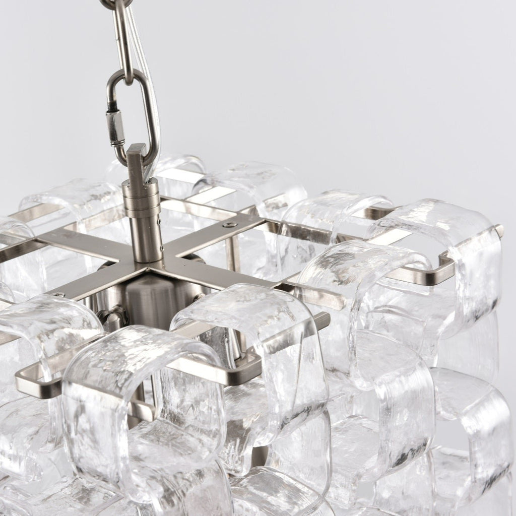 Aurora Chandelier Murano Glass Interlocking Geometric