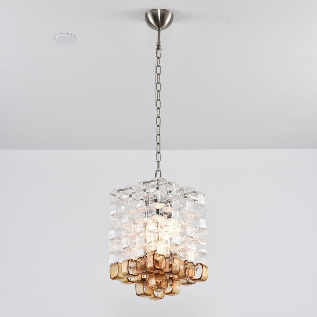 Aurora Chandelier Murano Glass Interlocking Geometric