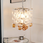 Aurora Chandelier Murano Glass Interlocking Geometric