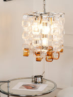 Aurora Chandelier Murano Glass Interlocking Geometric