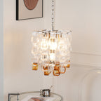 Aurora Chandelier Murano Glass Interlocking Geometric