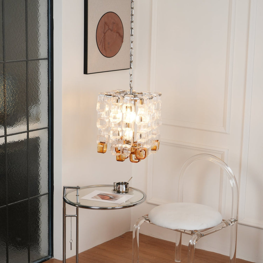 Aurora Chandelier Murano Glass Interlocking Geometric