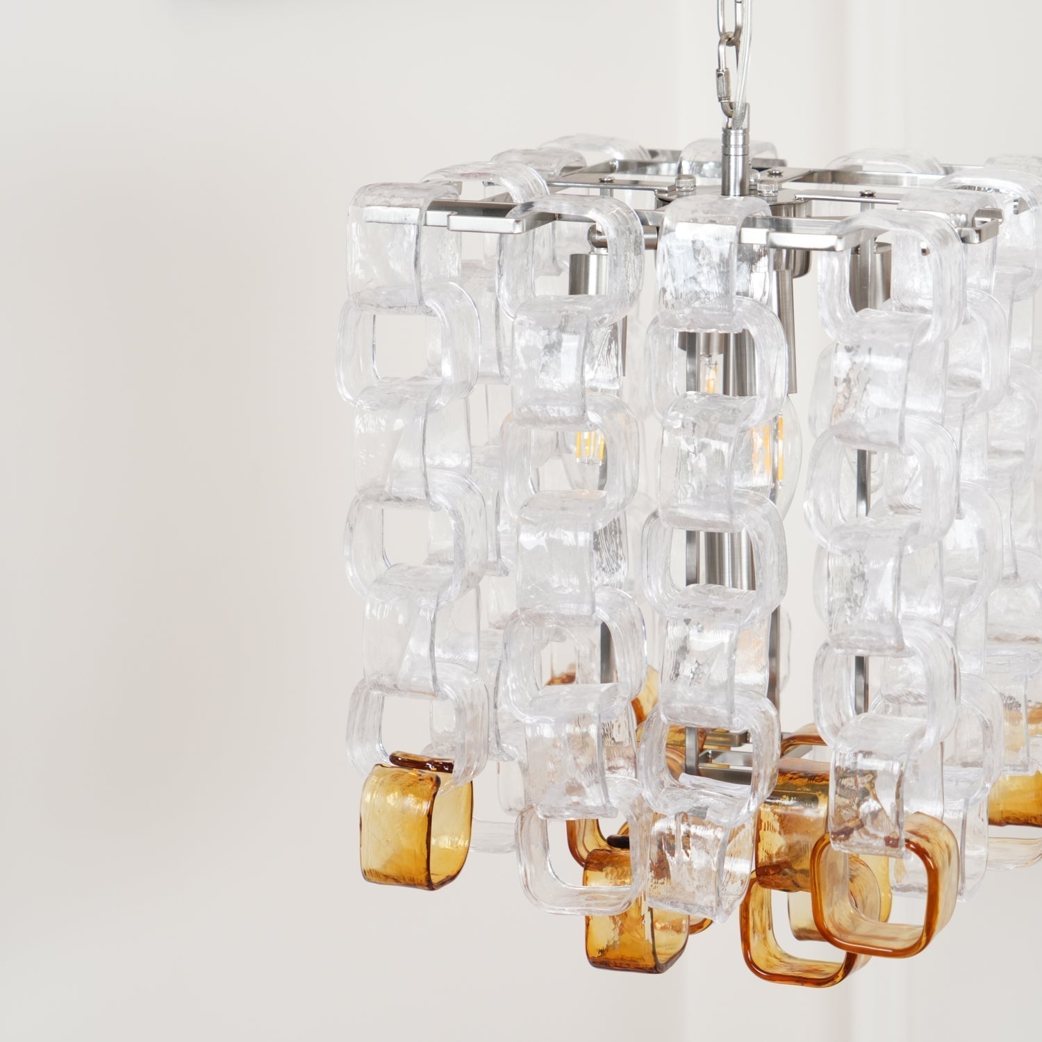 Aurora Chandelier Murano Glass Interlocking Geometric