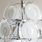 Aurora Chandelier White Murano Glass Discs Cluster