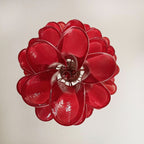 Aurora Chandelier Red White Murano Spiral Petals