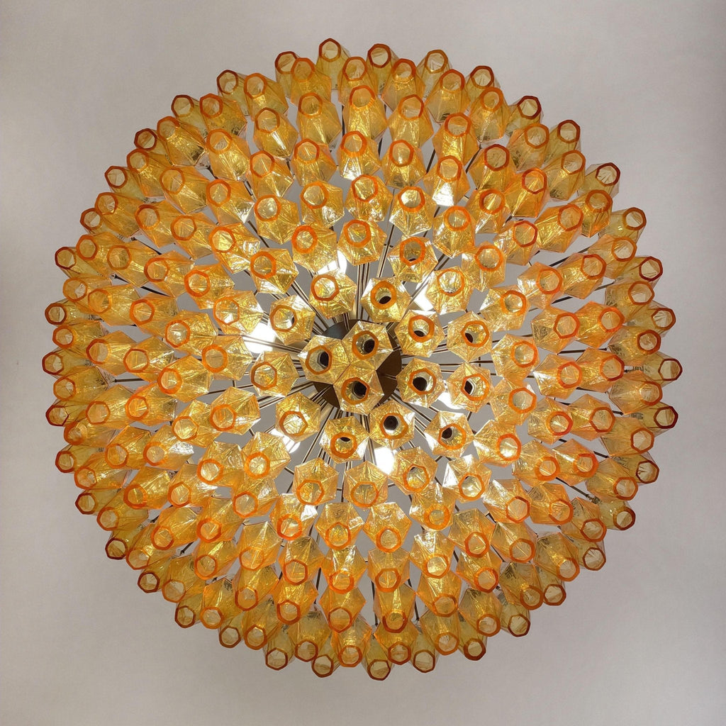 Murano Chandelier Amber Layered Oval