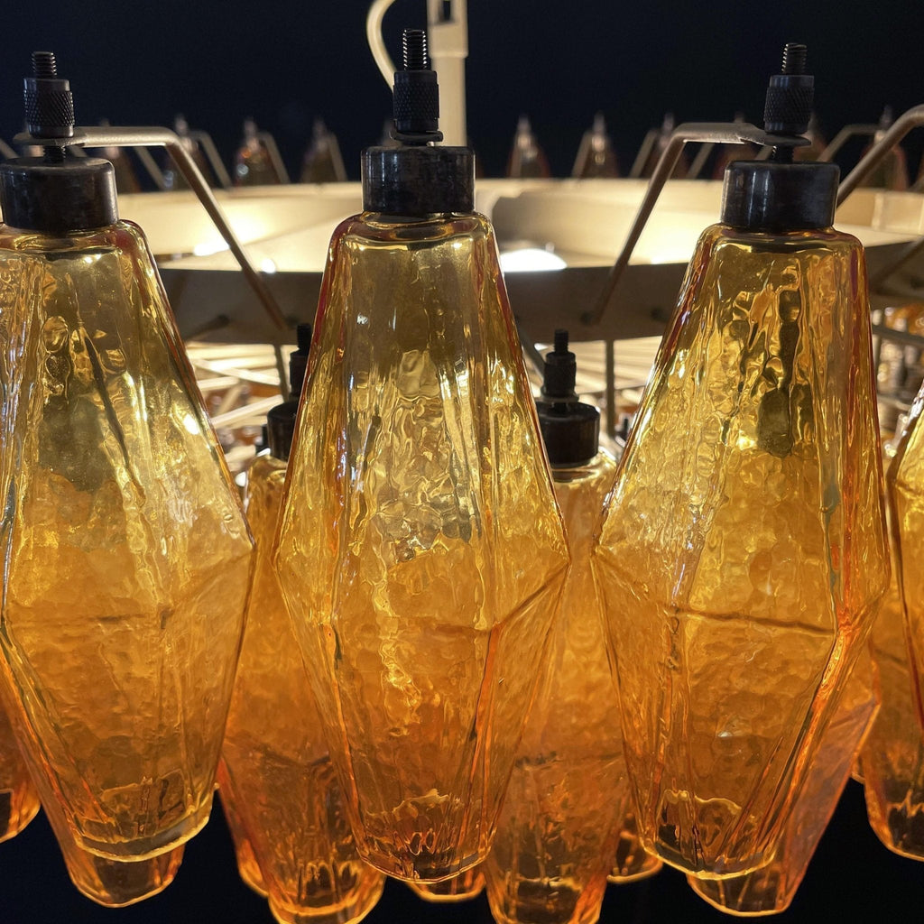 Murano Chandelier Amber Layered Oval