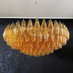 Murano Chandelier Amber Layered Oval