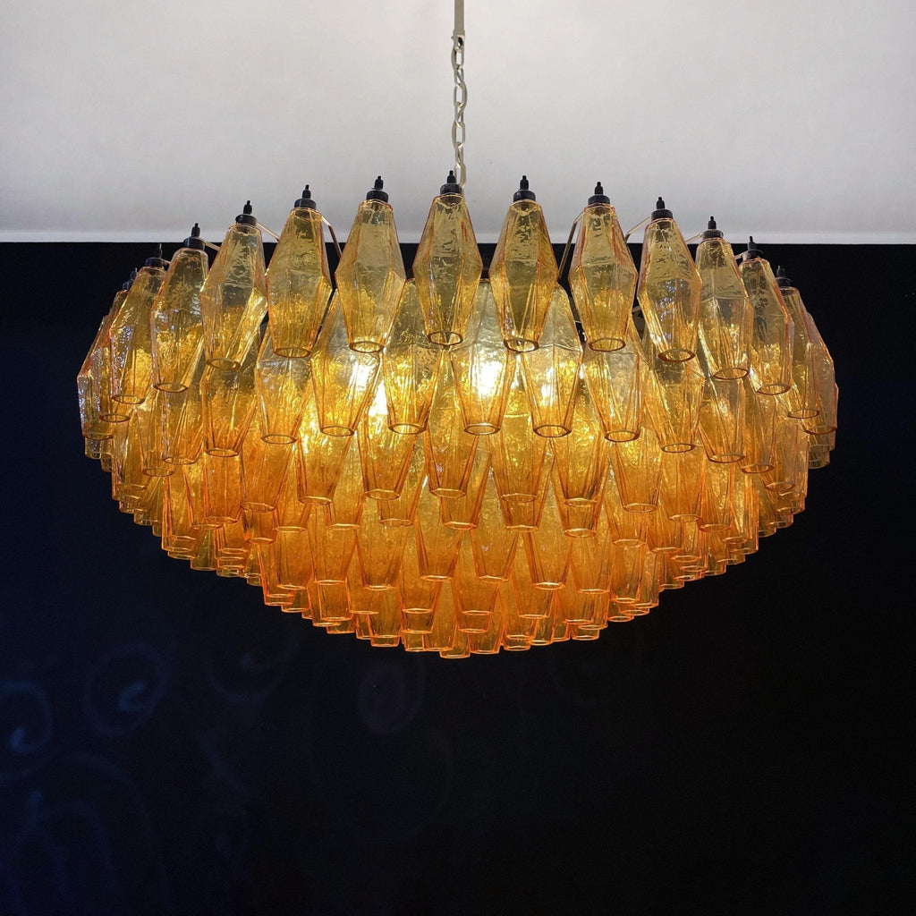 Murano Chandelier Amber Layered Oval