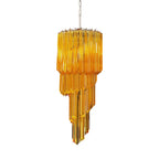 Aurora Chandelier Spiral Pink Prism Tiered