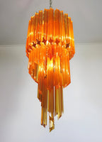 Aurora Chandelier Spiral Pink Prism Tiered