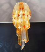 Aurora Chandelier Spiral Pink Prism Tiered