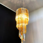 Aurora Chandelier Spiral Pink Prism Tiered