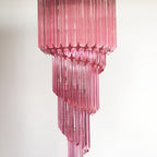 Aurora Chandelier Spiral Pink Prism Tiered