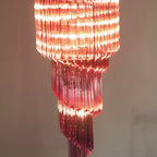 Aurora Chandelier Spiral Pink Prism Tiered