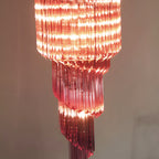 Aurora Chandelier Spiral Pink Prism Tiered
