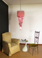 Aurora Chandelier Spiral Pink Prism Tiered