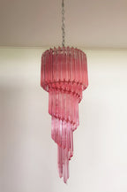 Aurora Chandelier Spiral Pink Prism Tiered