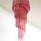 Aurora Chandelier Spiral Pink Prism Tiered