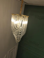 Aurora Chandelier Clear Curved Tiered
