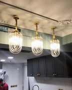 Aurora Chandelier Clear Curved Tiered