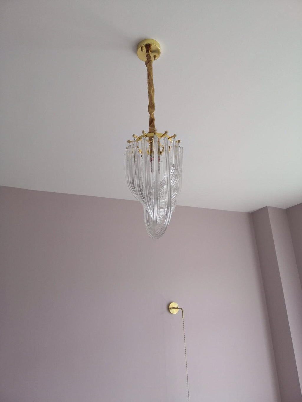 Aurora Chandelier Clear Curved Tiered