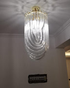 Aurora Chandelier Clear Curved Tiered