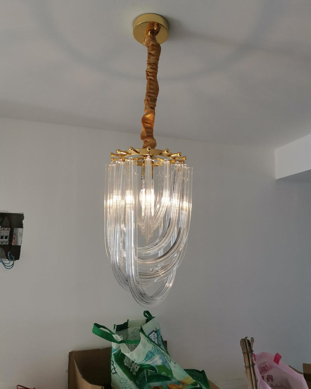Aurora Chandelier Clear Curved Tiered