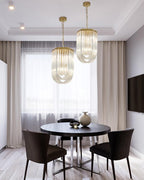 Aurora Chandelier Clear Curved Tiered