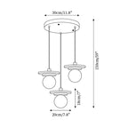Pendant Lamp Glass Globe Travertine Disc Walnut Wood Natural
