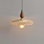 Vintage Mushroom Wooden & Brass Pendant Light