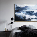 Dramatic Indigo Cloudscape Painting Horizontal