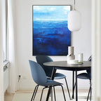 Deep Blue Seascape Oil Painting Vertical Wall Art