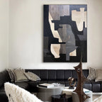 Monochrome Geometric Block Painting