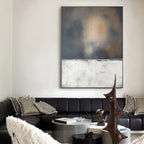 Minimalist Horizon Abstract Painting Vertical Textured
