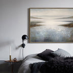 Misty Lake Landscape Painting Horizontal
