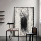 Minimalist Monochrome Abstract Oil Painting