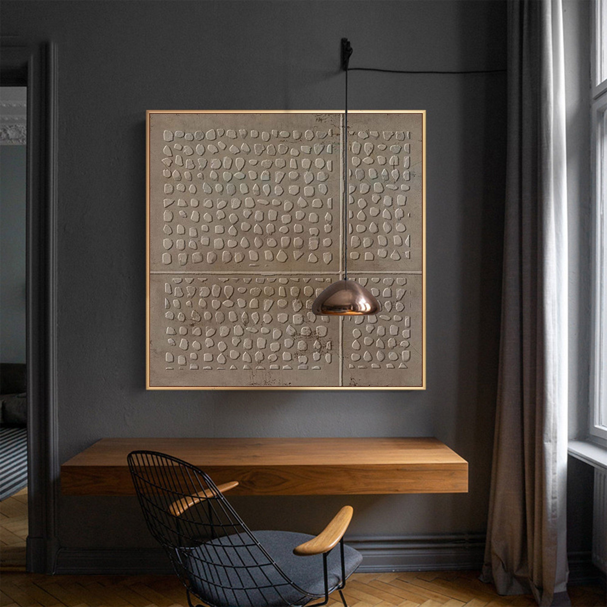 Minimalist Textured Relief Art Neutral