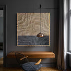 Minimalist 3D Textured Concentric Circles Wall Art