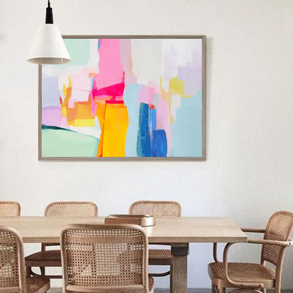 Vibrant Pastel Color Block Oil Painting