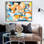 Cubist-Inspired Painting Blue Orange