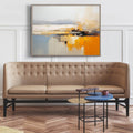 Abstract Coastal Landscape Oil Painting Bold Orange