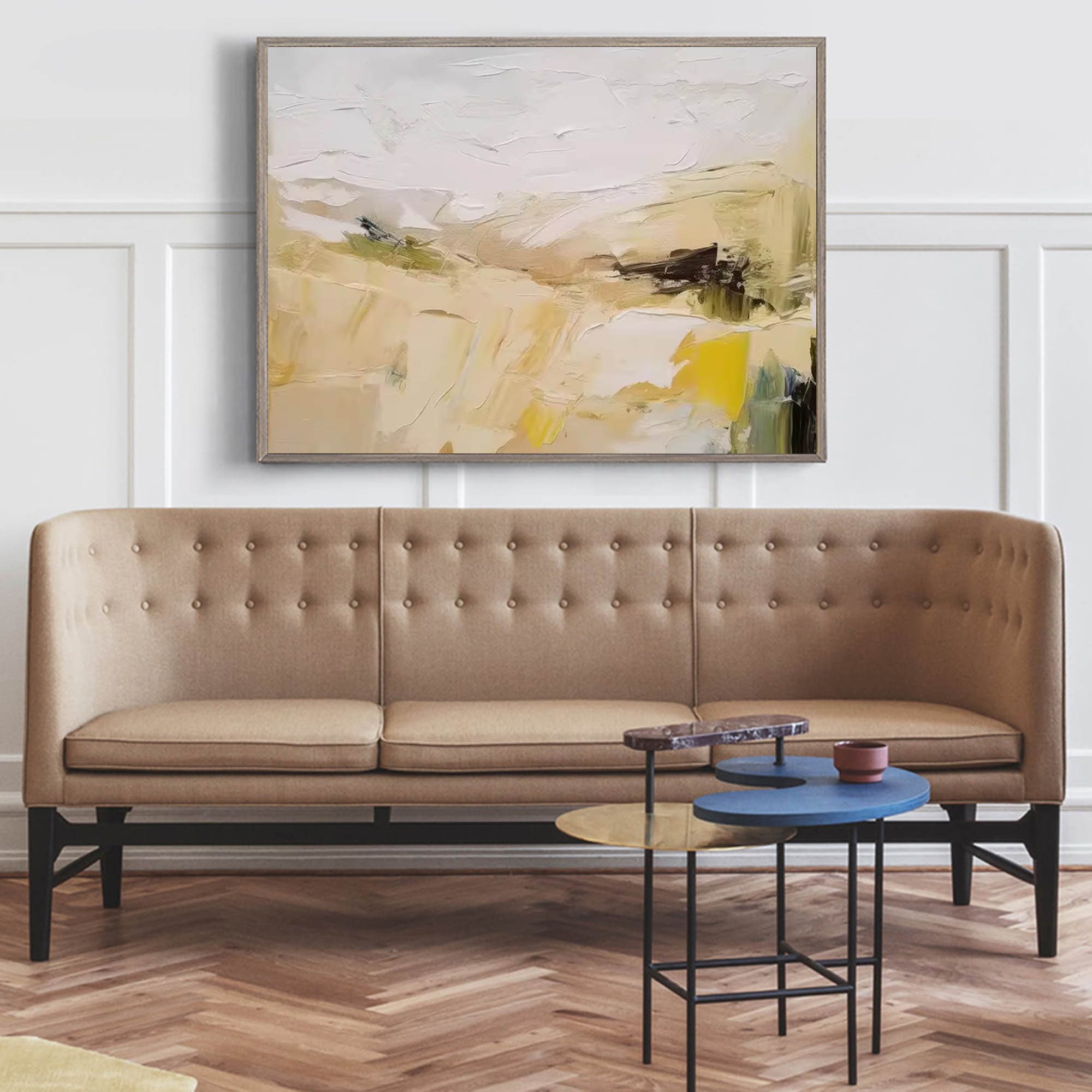 Neutral Tone Impasto Abstract Oil Painting