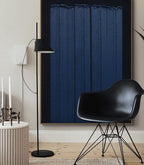 Textured Indigo Blue Vertical Abstract Painting