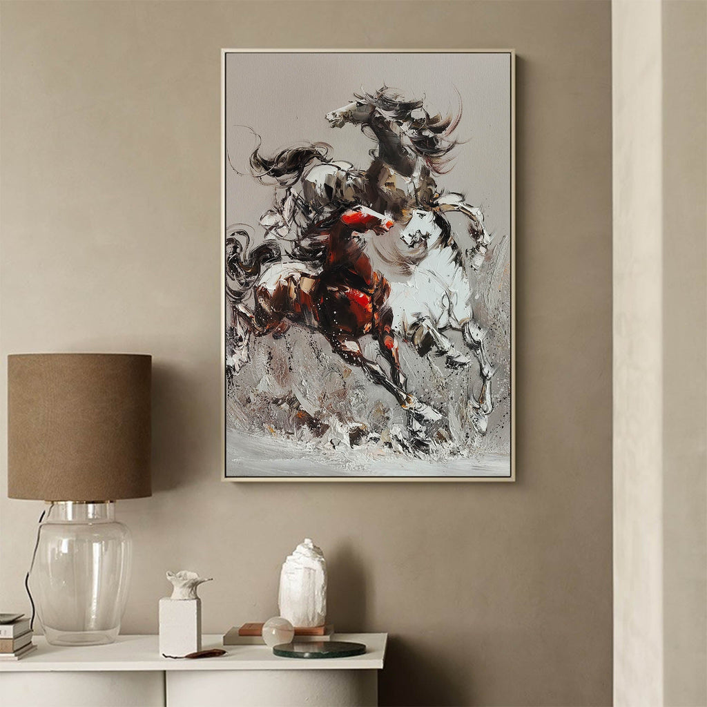 Dynamic Galloping Horses Oil Painting