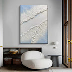 Textured Coastal Waves Abstract Painting