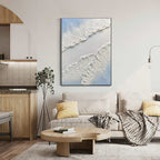 Textured Coastal Waves Abstract Painting